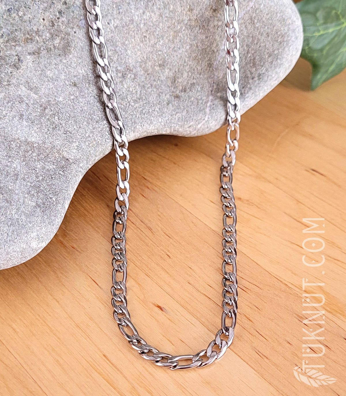 Collier avec chaîne (4.5mm de largeur) en acier inoxydable (couleur : argent) TUKNUT
