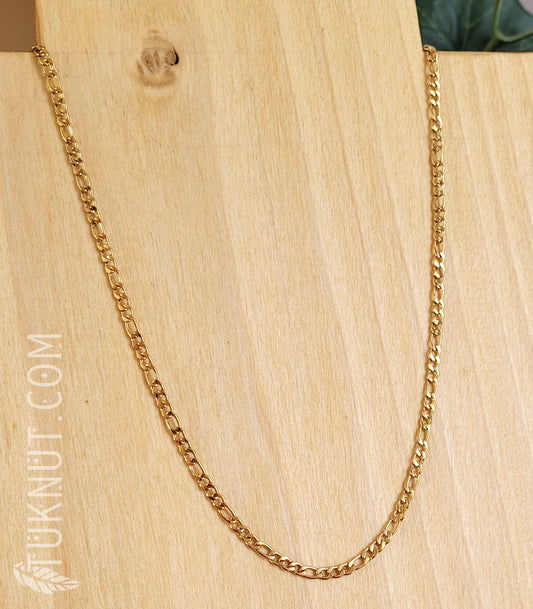 Collier avec chaîne (3mm de largeur) en acier inoxydable (couleur : or) TUKNUT