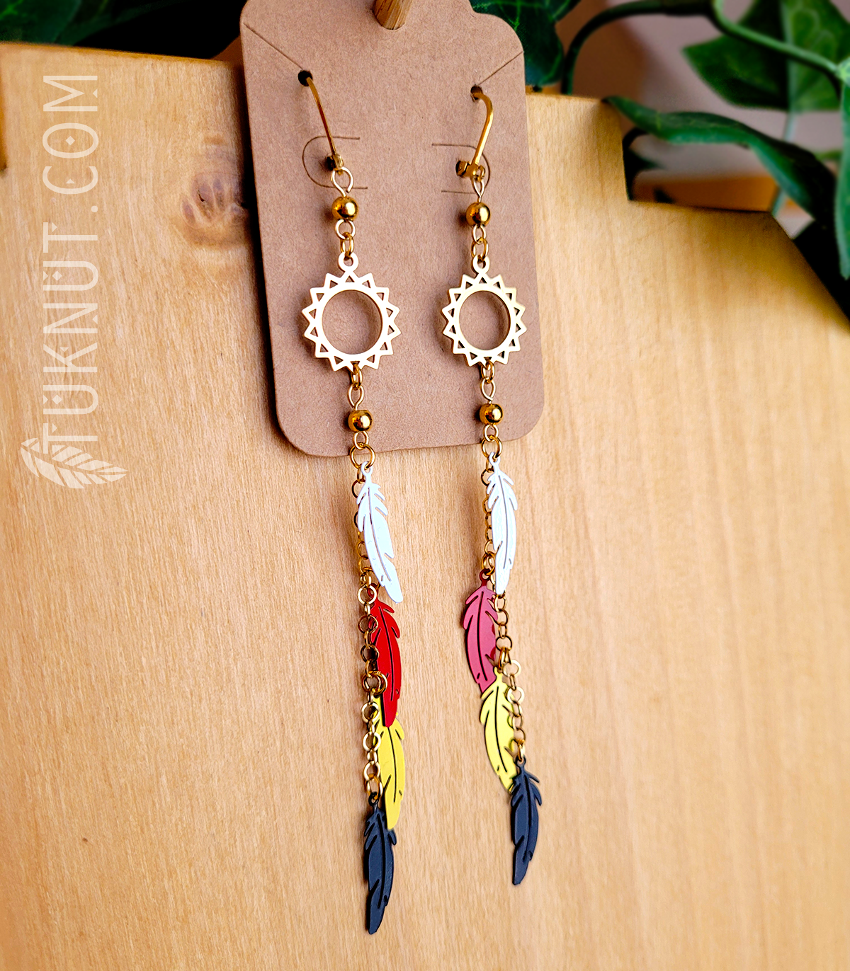 Boucles d'oreilles Petit cercle de vie (ou Roue de médecine) • BO07