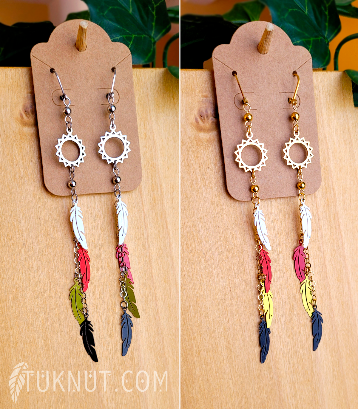Boucles d'oreilles Petit cercle de vie (ou Roue de médecine) • BO07