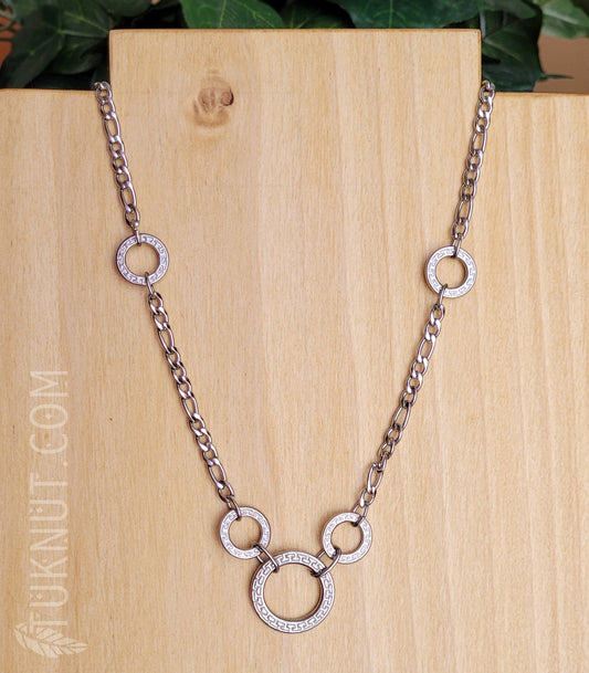 Collier en acier inoxydable avec cercles d'inspiration grecque (couleur : argent) TUKNUT