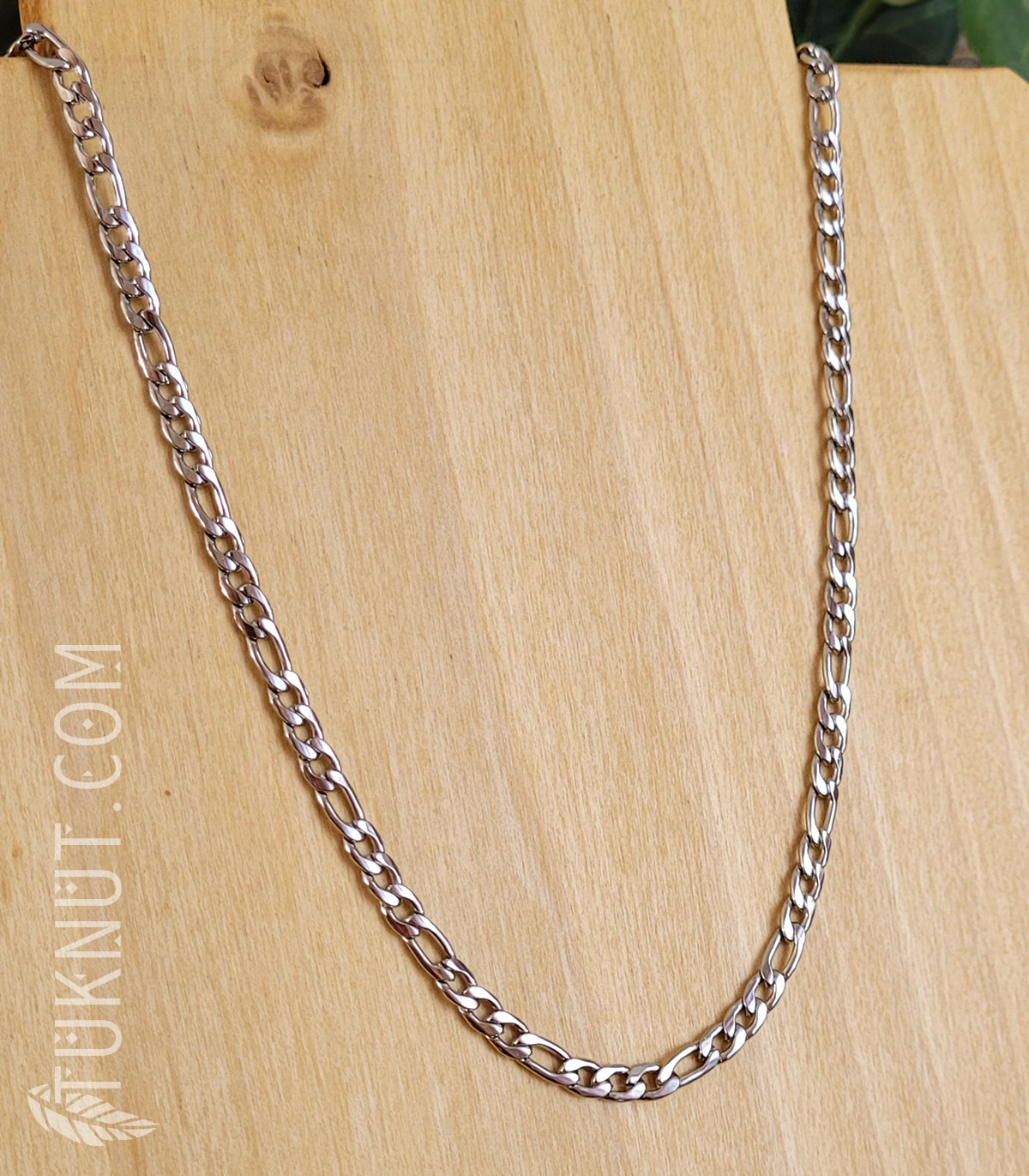 Collier avec chaîne (4.5mm de largeur) en acier inoxydable (couleur : argent) TUKNUT